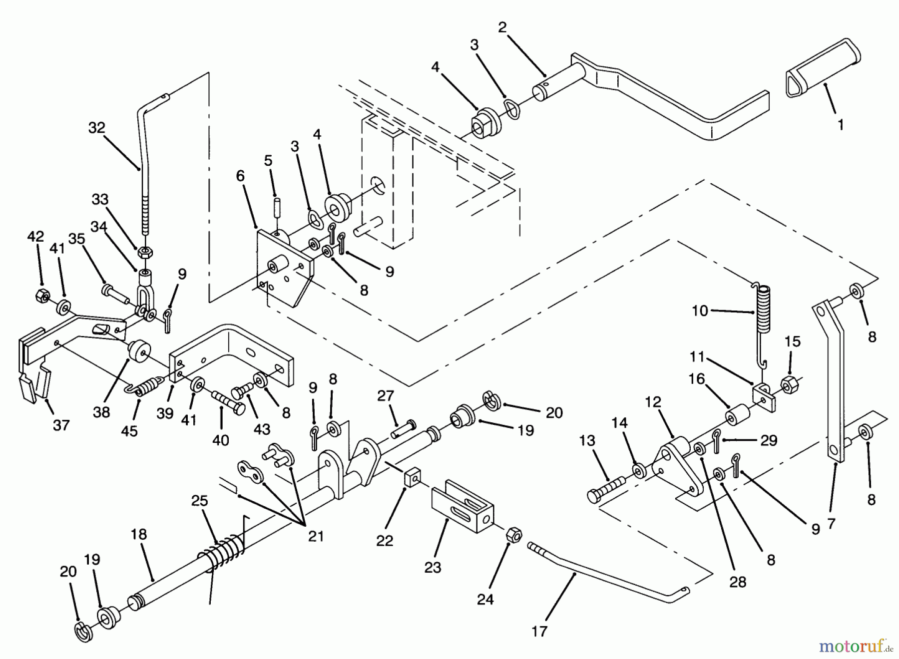  Toro Neu Mowers, Zero-Turn Y1-16OEE4 (616-Z) - Toro 616-Z Tractor, 1992 (2000001-2999999) PARKING BRAKE ASSEMBLY