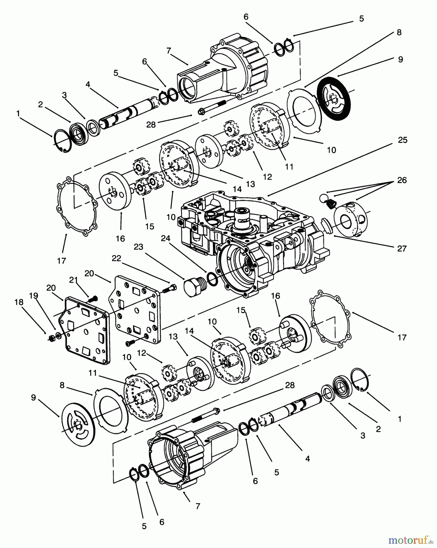  Toro Neu Mowers, Zero-Turn Y1-16OEE4 (616-Z) - Toro 616-Z Tractor, 1992 (2000001-2999999) TRANSMISSION ASSEMBLY EATON MODEL 781-016 #2