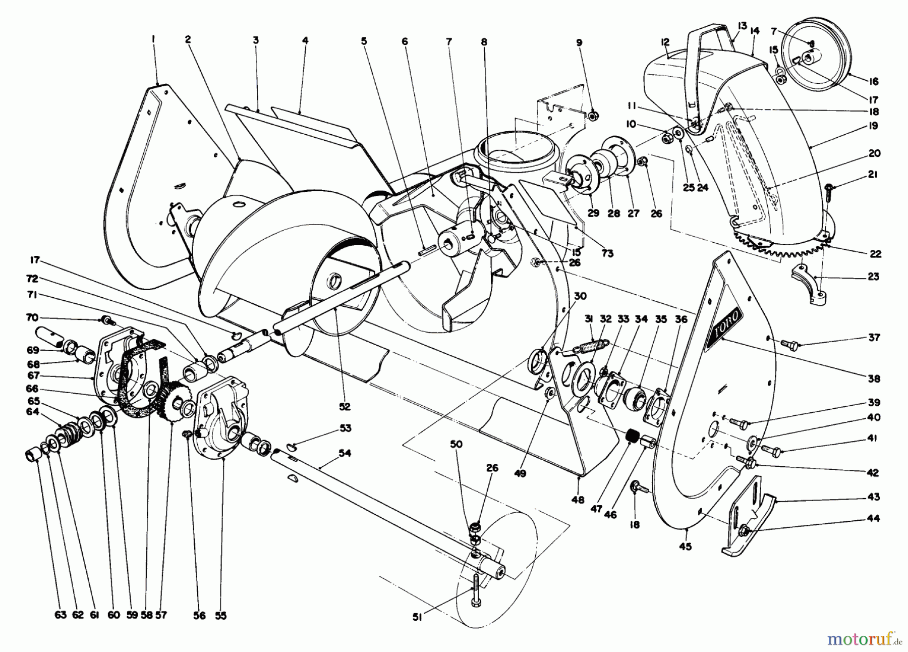  Toro Neu Snow Blowers/Snow Throwers Seite 1 38040 (524) - Toro 524 Snowthrower, 1987 (7000001-7999999) AUGER ASSEMBLY