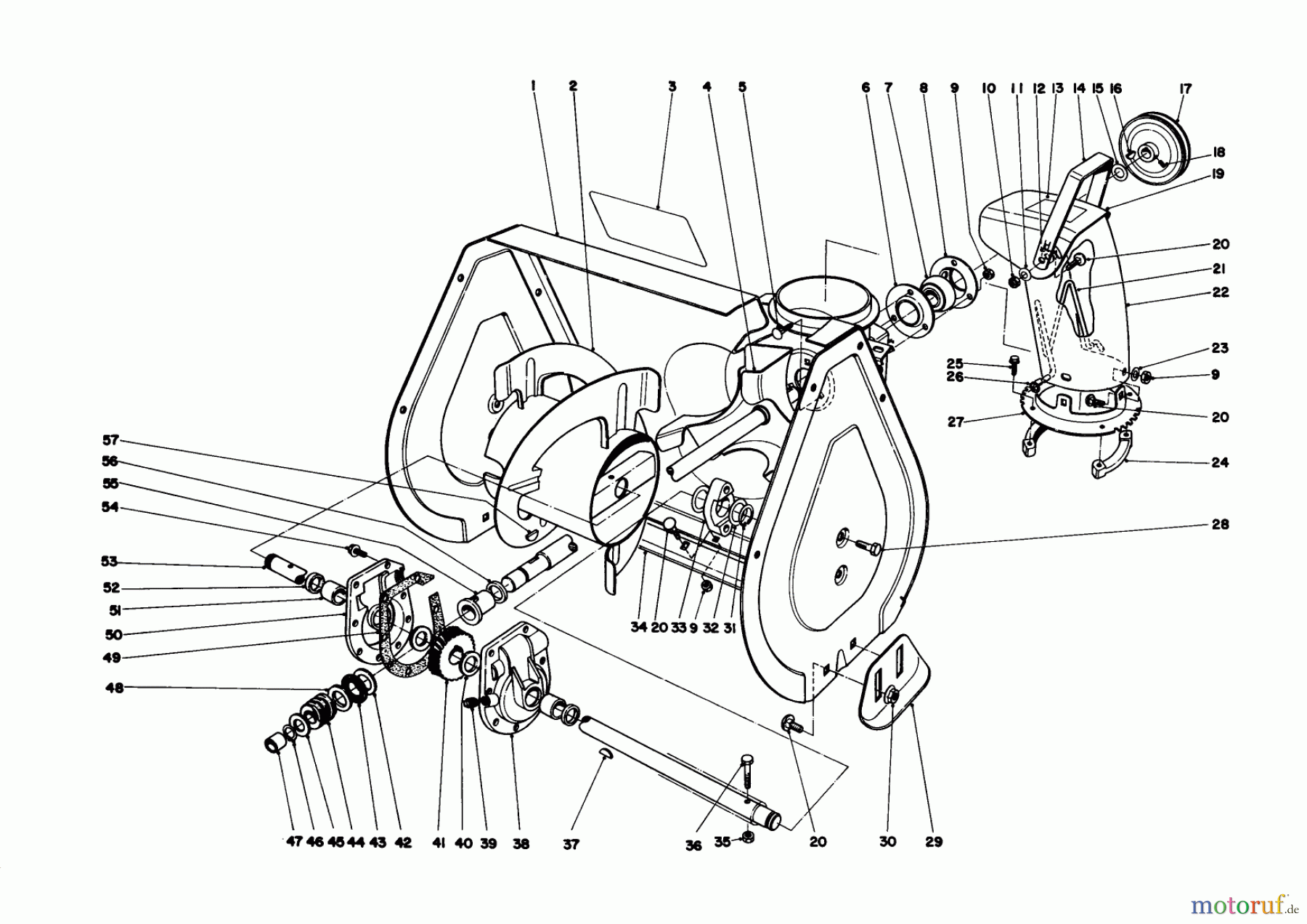  Toro Neu Snow Blowers/Snow Throwers Seite 1 38052 (521) - Toro 521 Snowthrower, 1985 (5000001-5999999) AUGER ASSEMBLY