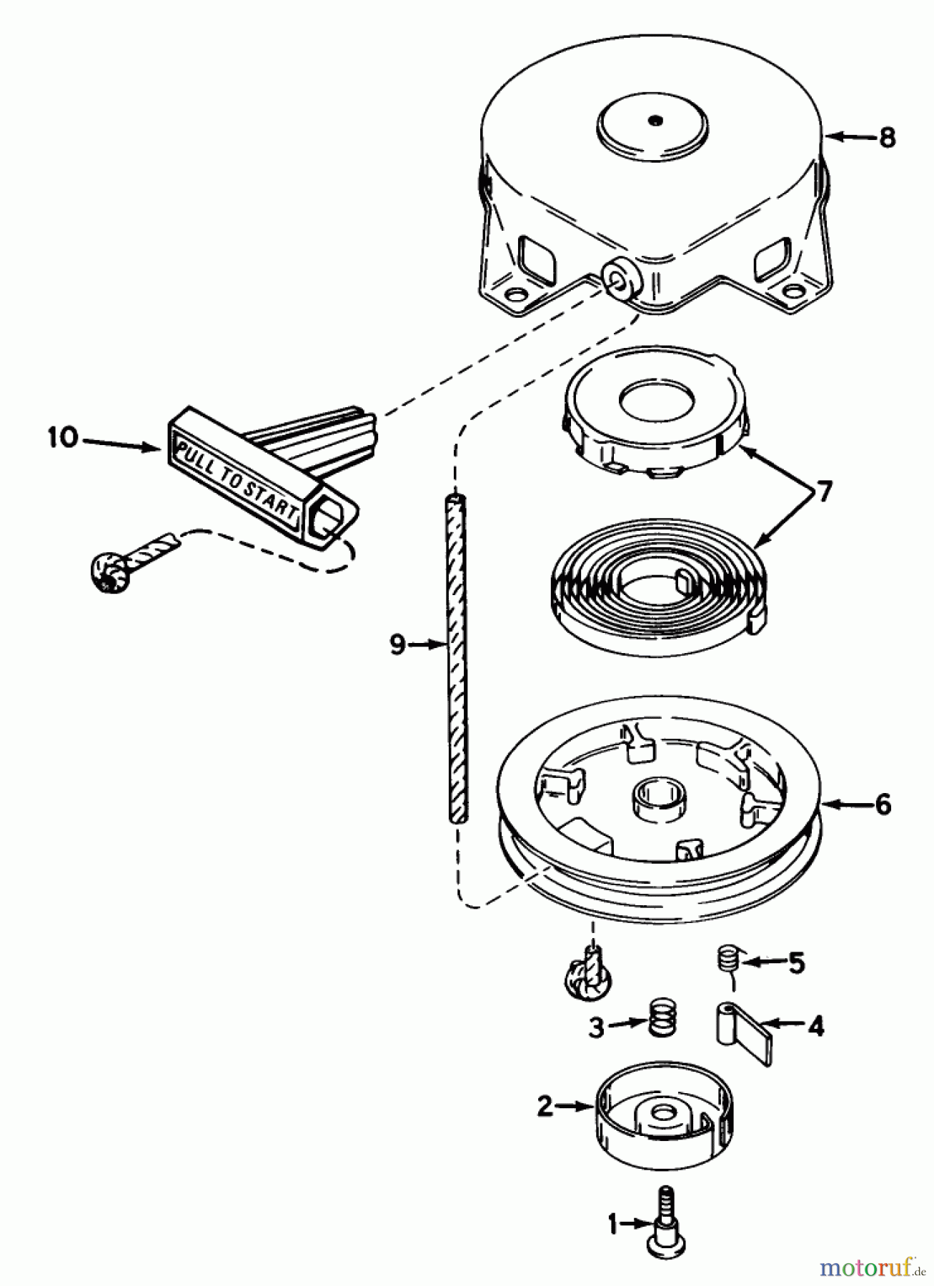 Toro Neu Snow Blowers/Snow Throwers Seite 1 38116 (CR-20R) - Toro CR-20 Snowthrower, 1988 (8000001-8999999) REWIND STARTER NO. 590537