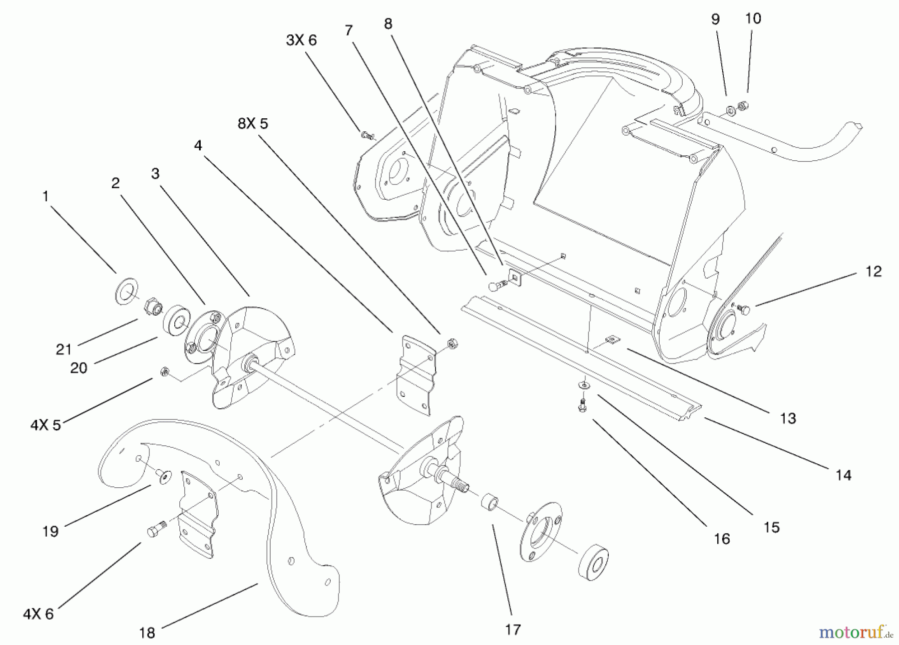  Toro Neu Snow Blowers/Snow Throwers Seite 1 38172 - Toro CCR Powerlite Snowthrower, 2003 (230000001-230999999) IMPELLER ASSEMBLY