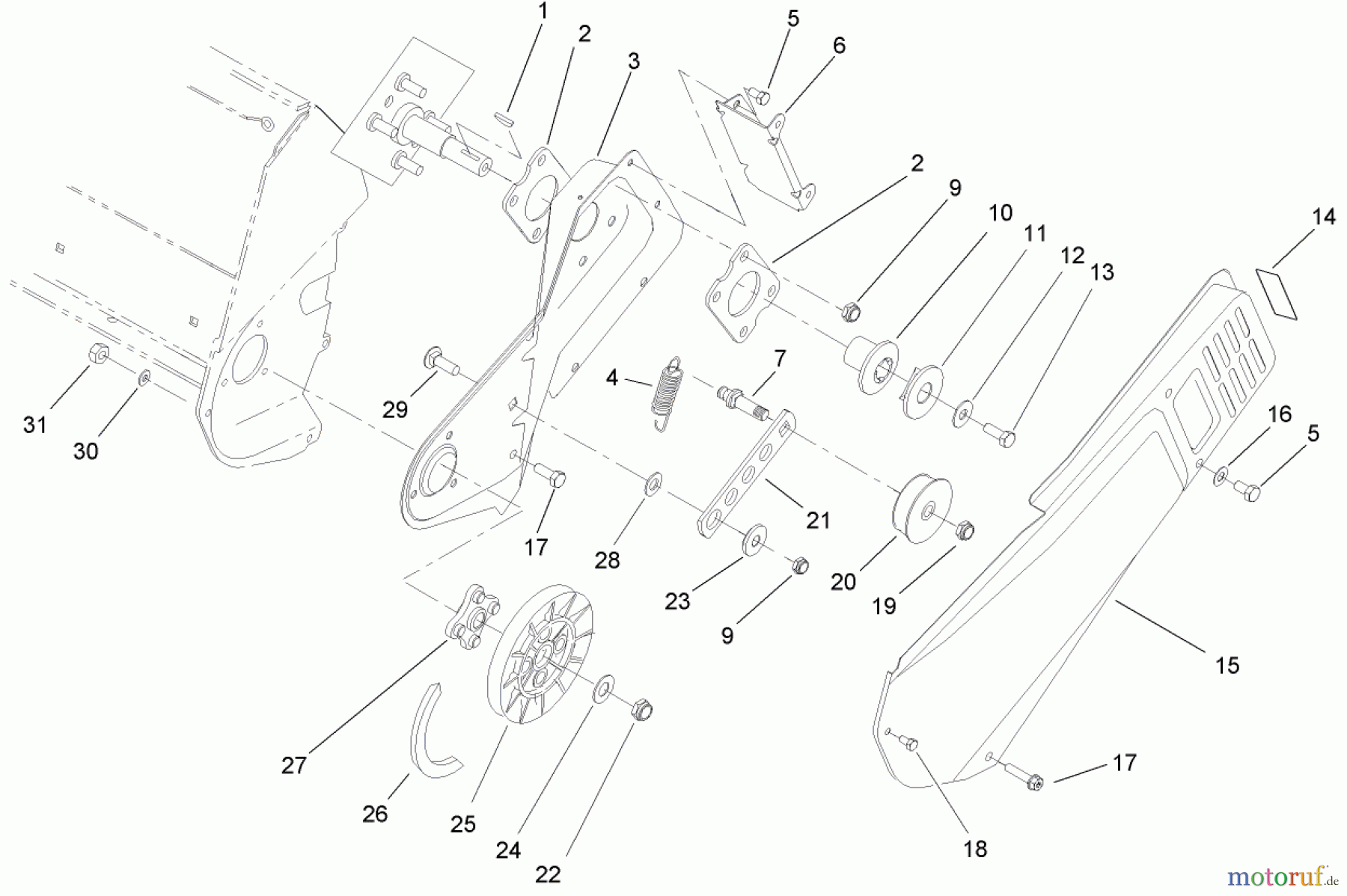  Toro Neu Snow Blowers/Snow Throwers Seite 1 38172 - Toro Powerlite Snowthrower, 2006 (260000001-260999999) IMPELLER DRIVE ASSEMBLY