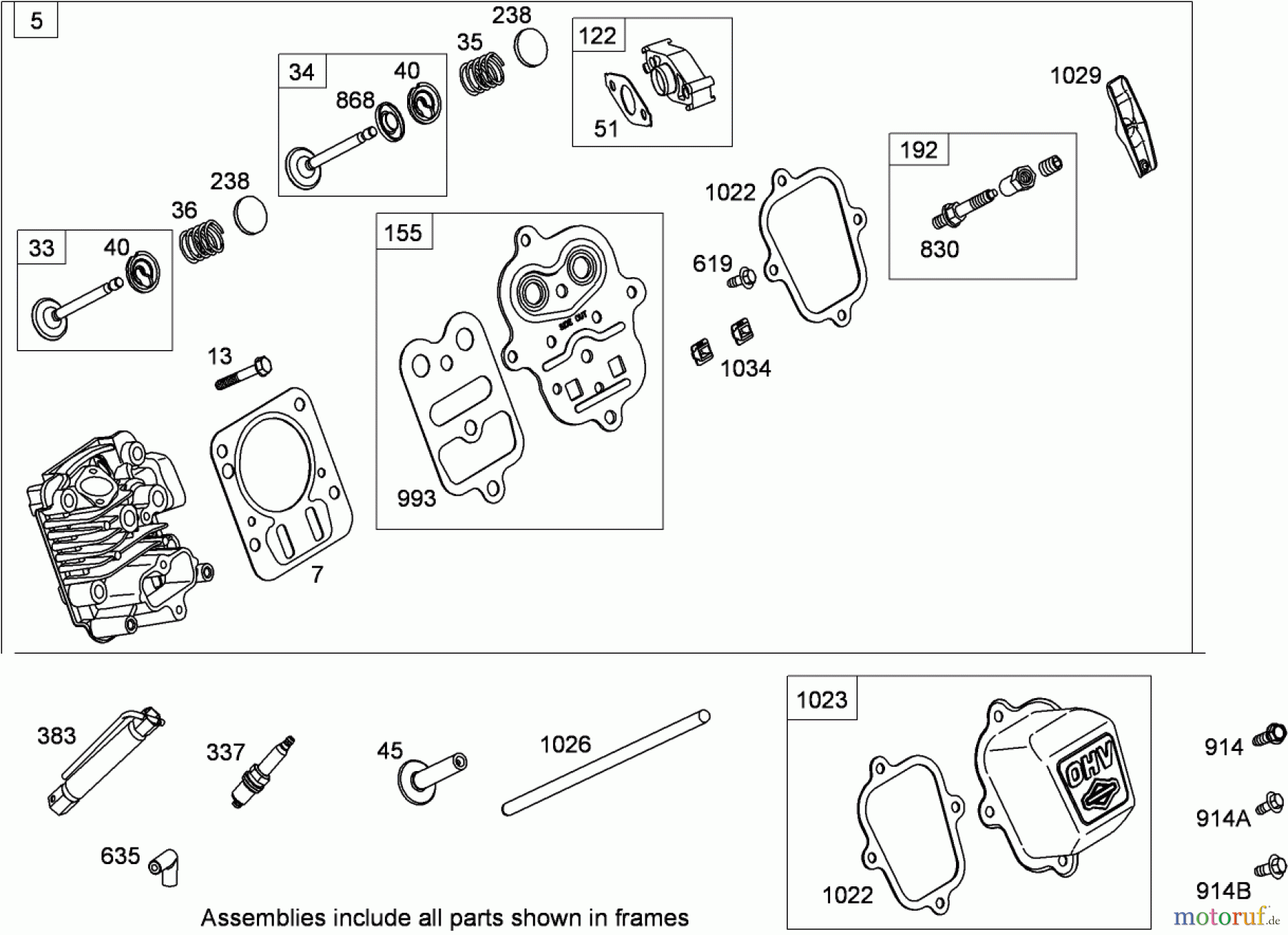  Toro Neu Blowers/Vacuums/Chippers/Shredders 62925 - Toro 206cc OHV Vacuum Blower, 2010 (310000001-310999999) CYLINDER HEAD ASSEMBLY BRIGGS AND STRATTON 126302-0321-B8