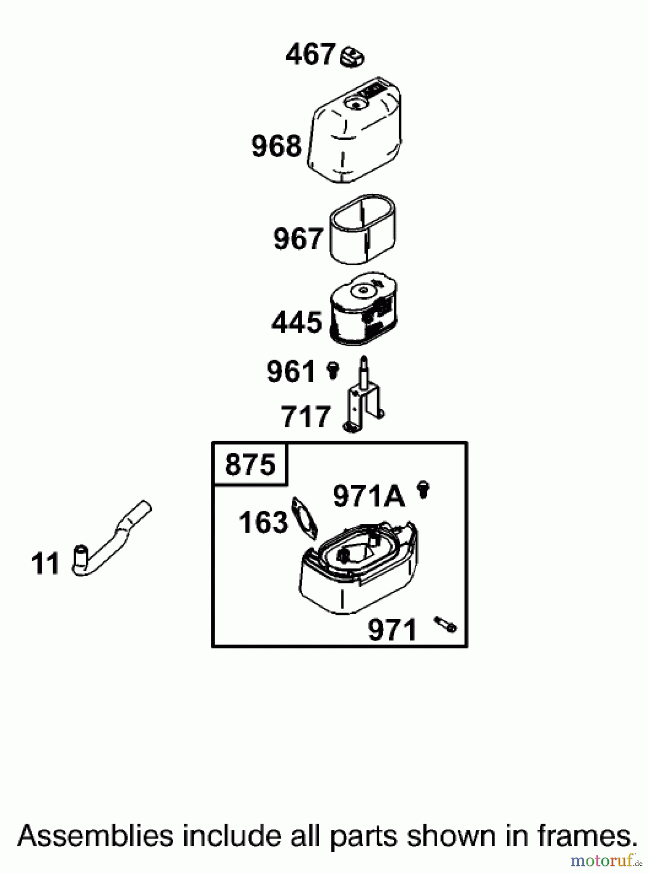 Toro Neu Blowers/Vacuums/Chippers/Shredders 62925 - Toro 5.5 hp Lawn Vacuum, 2001 (210000001-210999999) AIR CLEANER ASSEMBLY BRIGGS AND STRATTON MODEL 110402-0218-E1