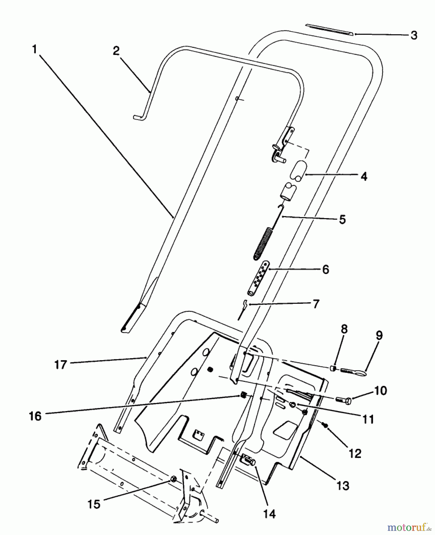 Toro Neu Snow Blowers/Snow Throwers Seite 1 38195 - Toro CCR 1000 Snowthrower, 1991 (1000001-1999999) HANDLE ASSEMBLY