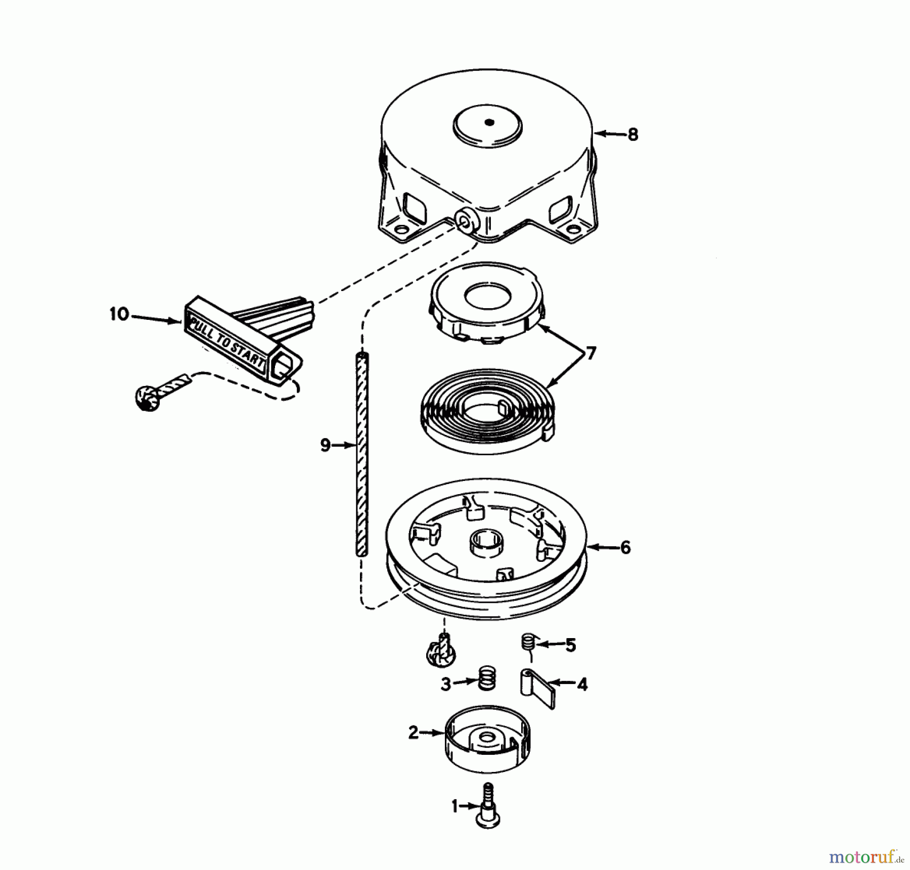 Toro Neu Snow Blowers/Snow Throwers Seite 1 38196 - Toro CCR 1000 Snowthrower, 1992 (2000001-2999999) RECOIL STARTER NO. 590537