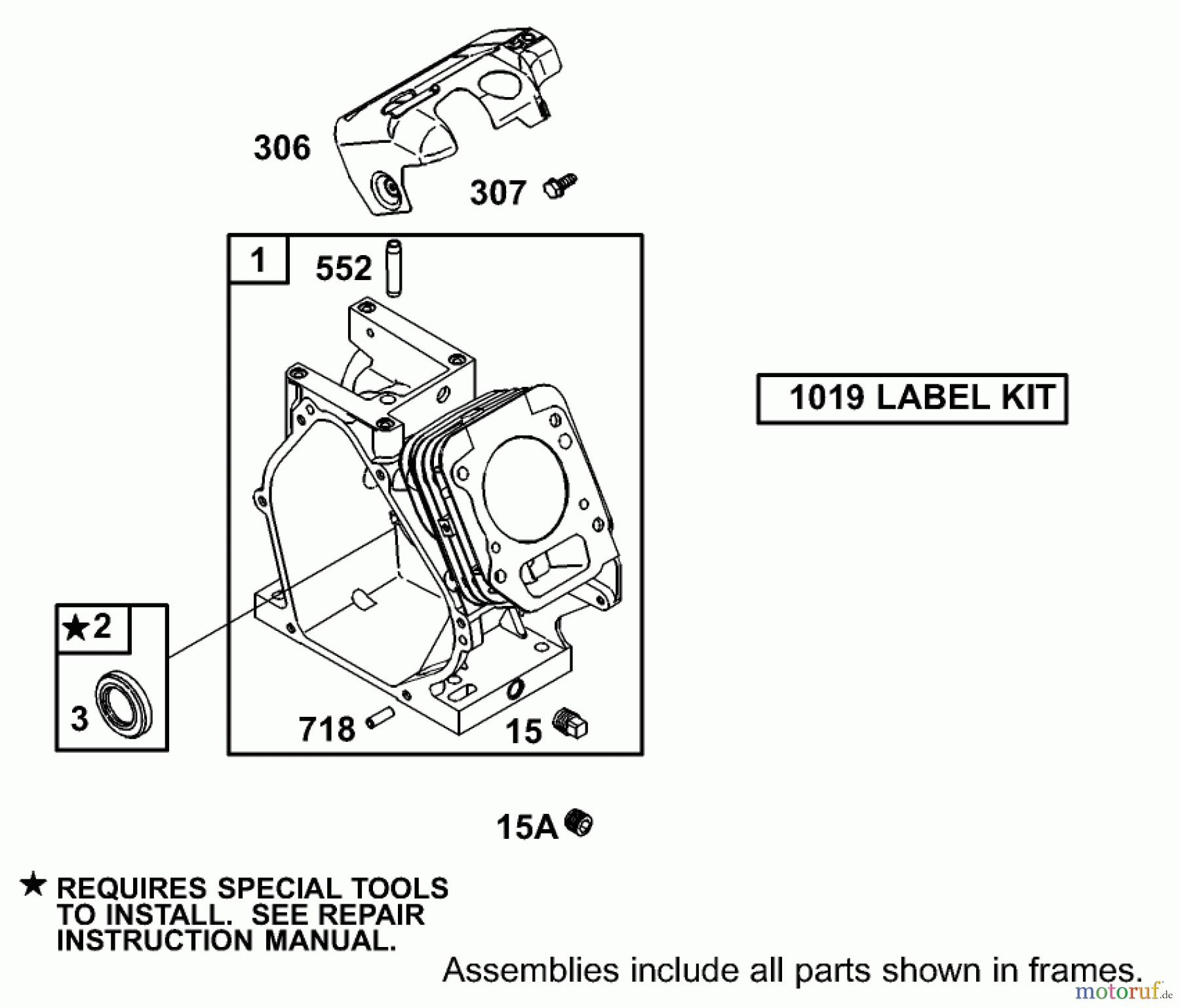  Toro Neu Blowers/Vacuums/Chippers/Shredders 62925 - Toro 5.5 hp Lawn Vacuum, 2004 (240000001-240999999) CYLINDER ASSEMBLY ENGINE BRIGGS AND STRATTON MODEL 126402-0245-E1