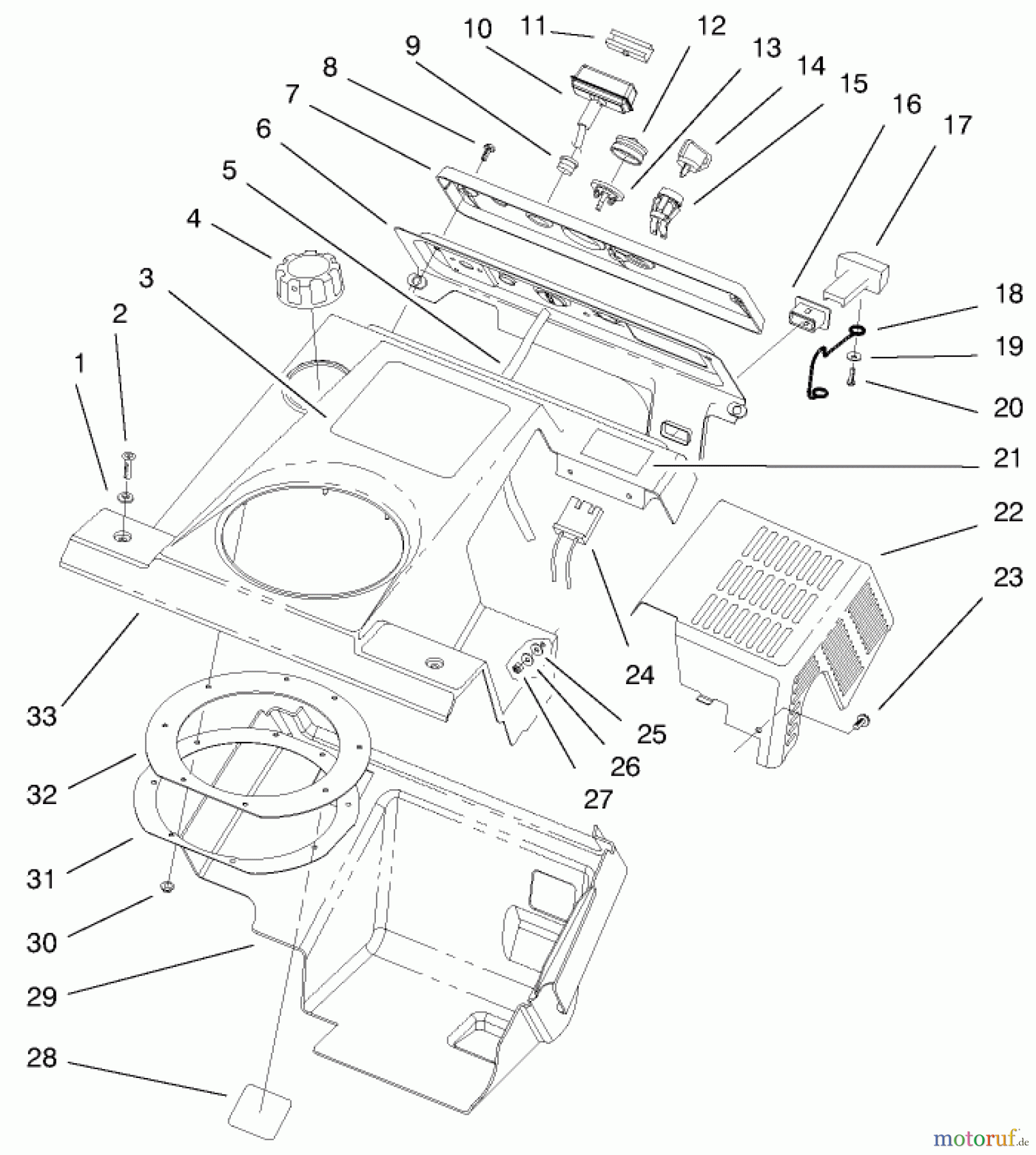 Toro Neu Snow Blowers/Snow Throwers Seite 1 38414 (2400) - Toro CCR 2400 Snowthrower, 1999 (9900001-9999999) SHROUD ASSEMBLY
