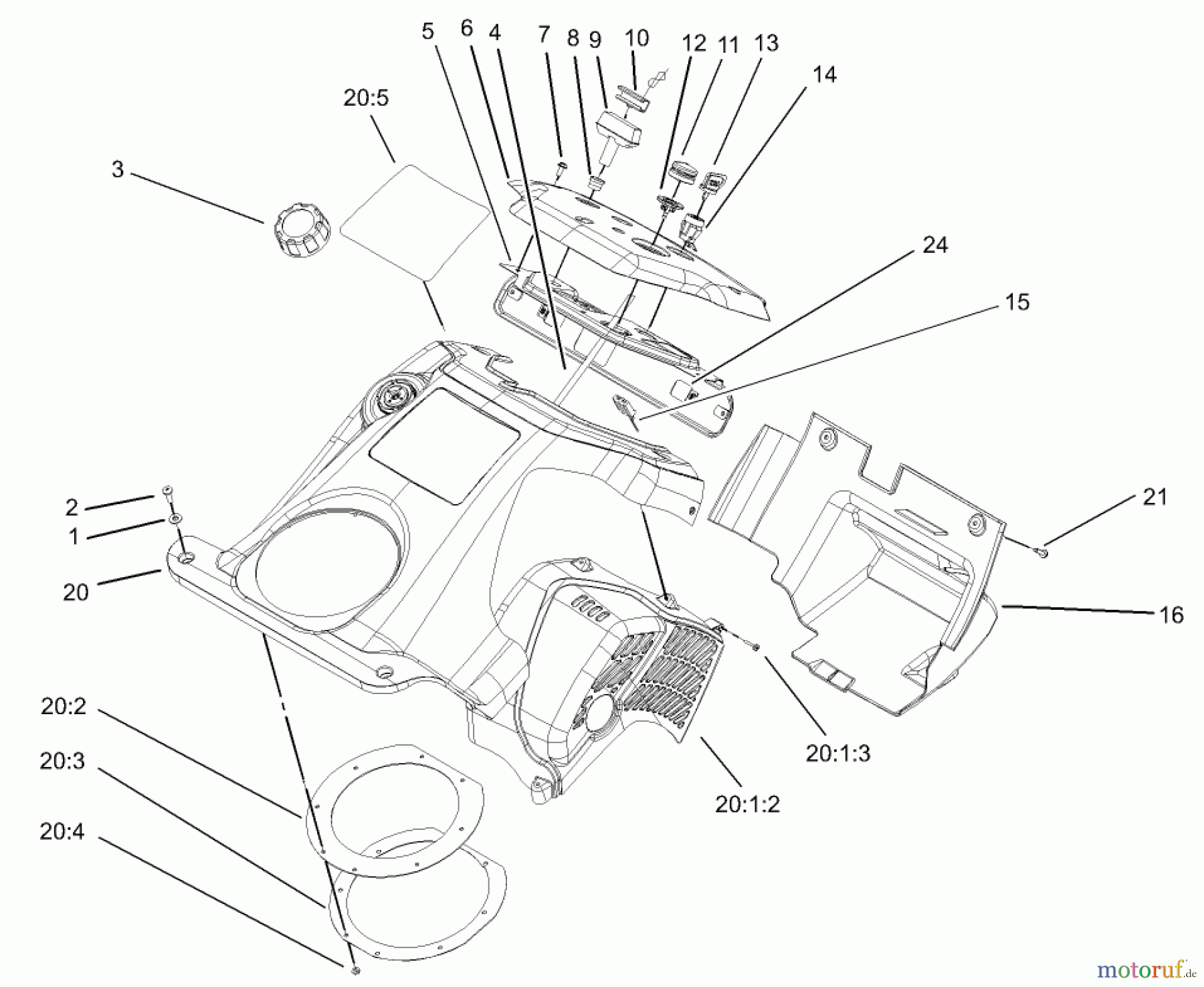  Toro Neu Snow Blowers/Snow Throwers Seite 1 38517 (3650) - Toro CCR 3650 GTS Snowthrower, 2004 (240000001-240999999) UPPER SHROUD AND CONTROL PANEL ASSEMBLY