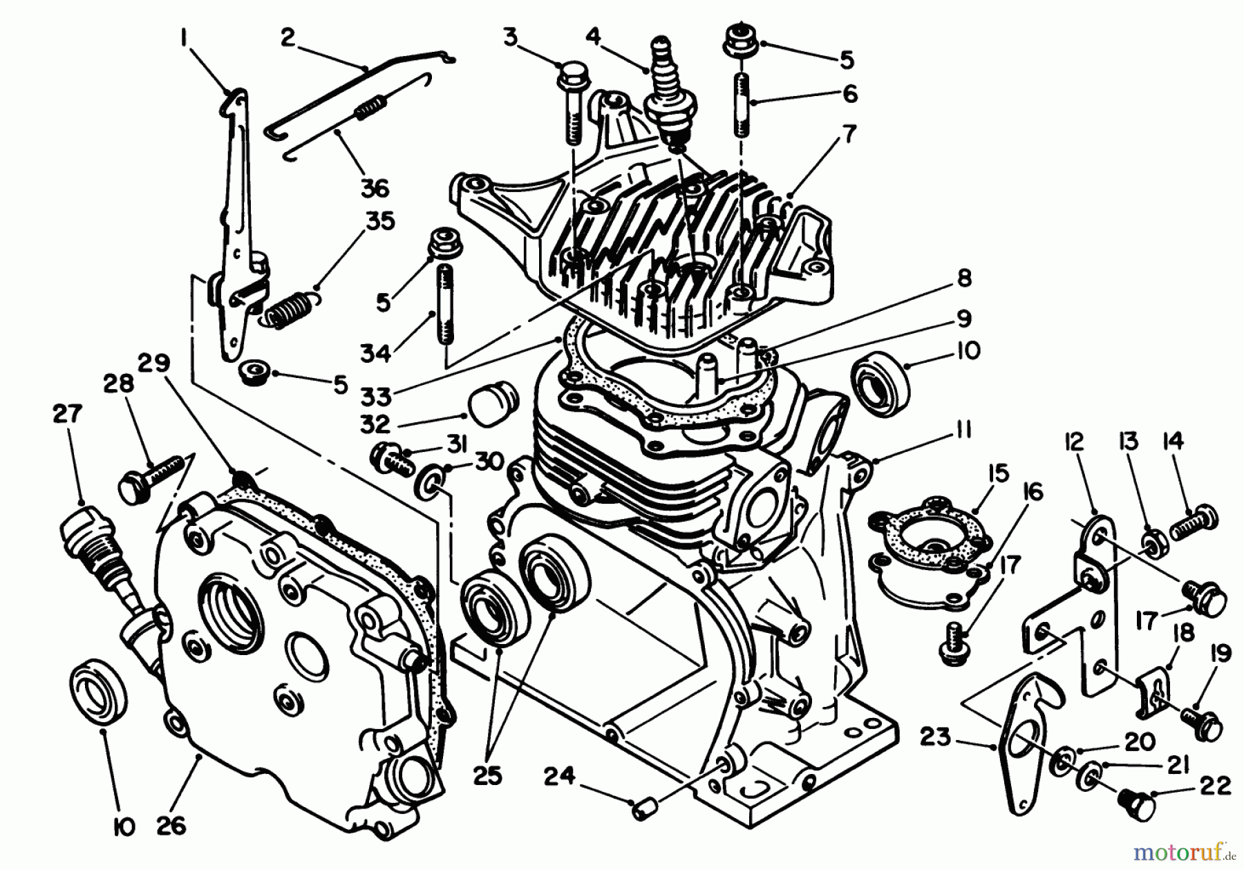  Toro Neu Edgers 58410 - Toro 2 hp Edger, 1987 (7000001-7999999) CRANKCASE ASSEMBLY
