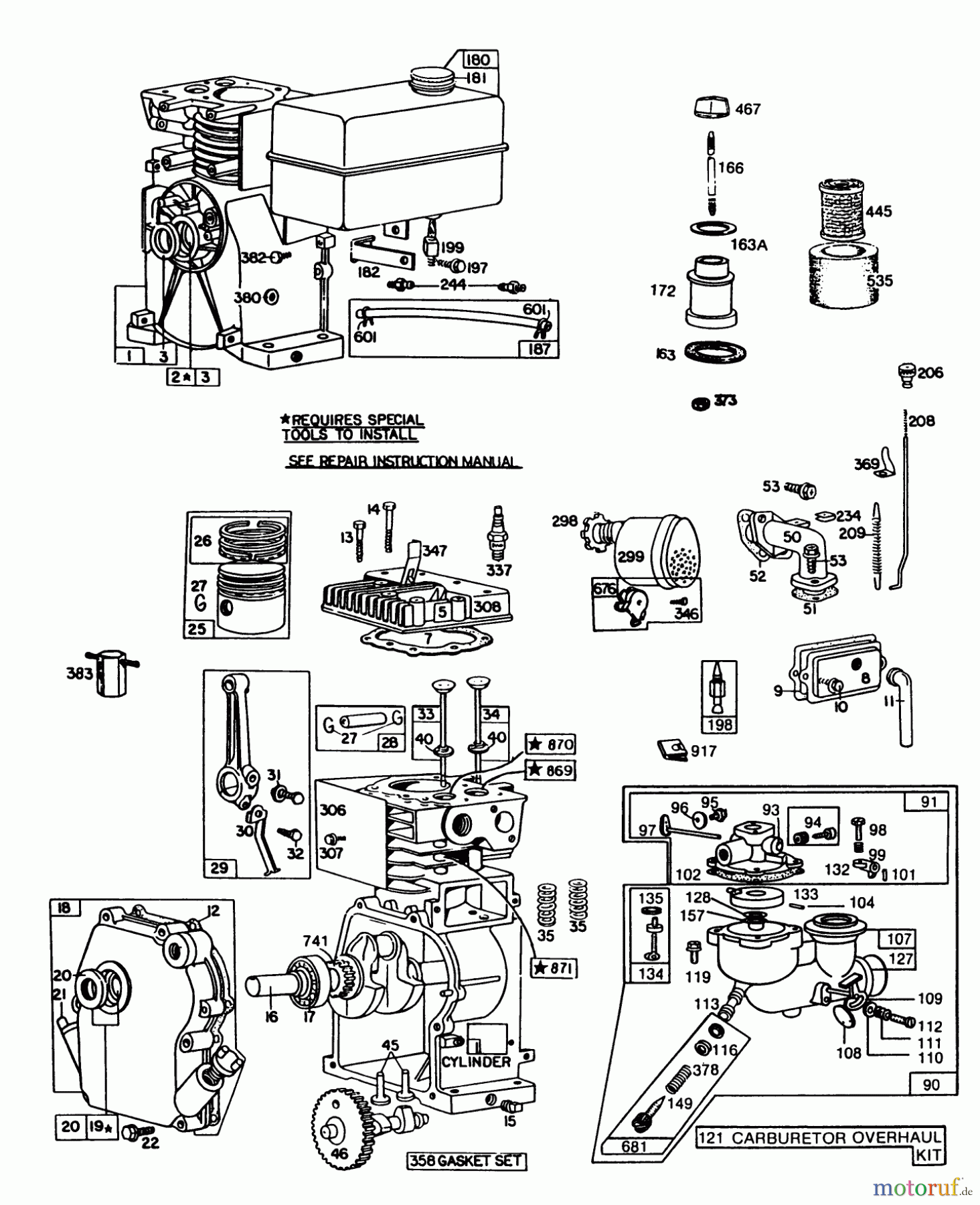  Toro Neu Edgers 58431 - Toro 3.5 hp Edger, 1987 (7000001-7999999) ENGINE BRIGGS & STRATTON MODEL NO. 80332 TYPE NO. 1655-01 #2