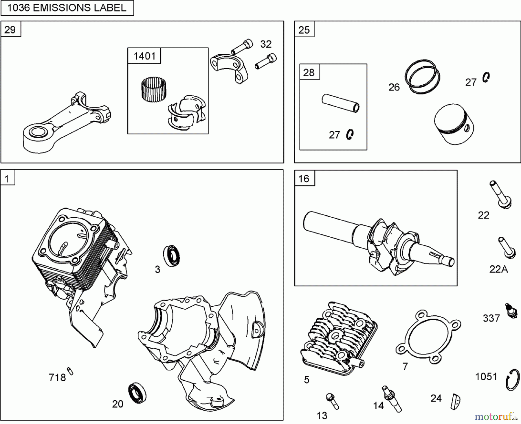  Toro Neu Snow Blowers/Snow Throwers Seite 1 38581 - Toro Power Clear Snowthrower, 2008 (280000001-280999999) CYLINDER, PISTON AND CONNECTING ROD ASSEMBLIES BRIGGS AND STRATTON 084232-0121-E8