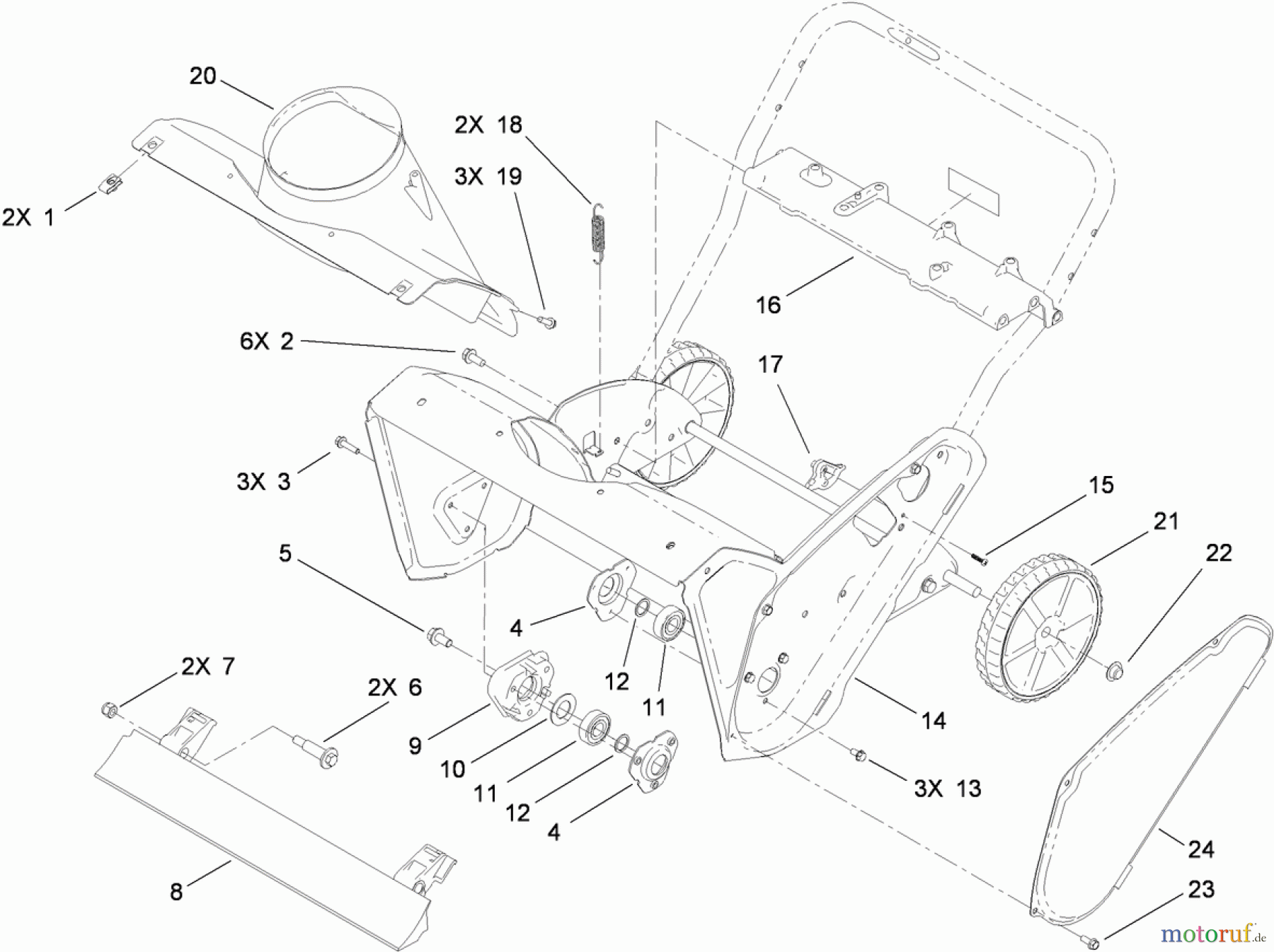  Toro Neu Snow Blowers/Snow Throwers Seite 1 38581 - Toro Power Clear Snowthrower, 2010 (310000001-310999999) MAIN FRAME ASSEMBLY