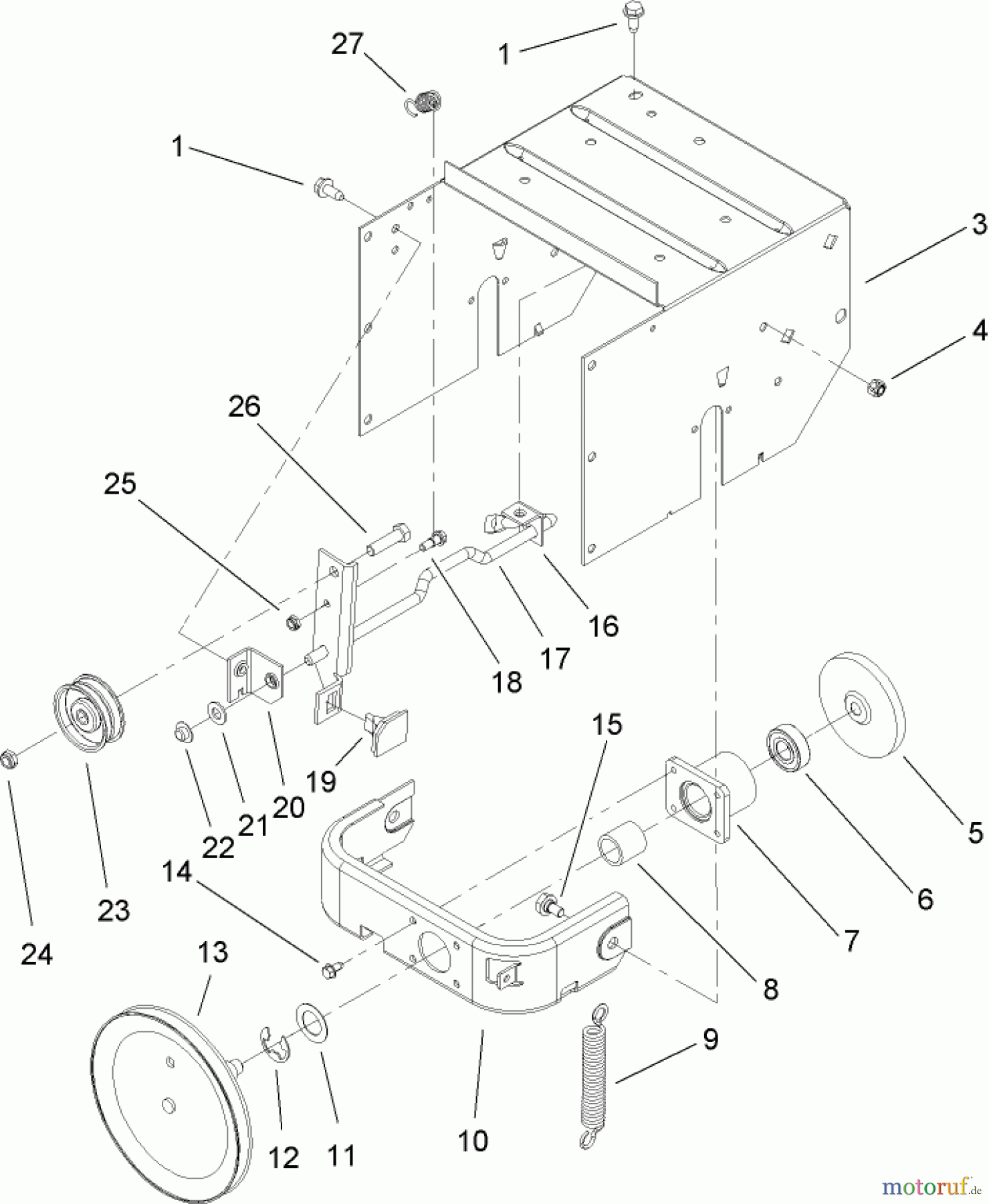  Toro Neu Snow Blowers/Snow Throwers Seite 2 38605 (522) - Toro 522 Power Throw Snowthrower, 2009 (290000001-290999999) FRAME ASSEMBLY