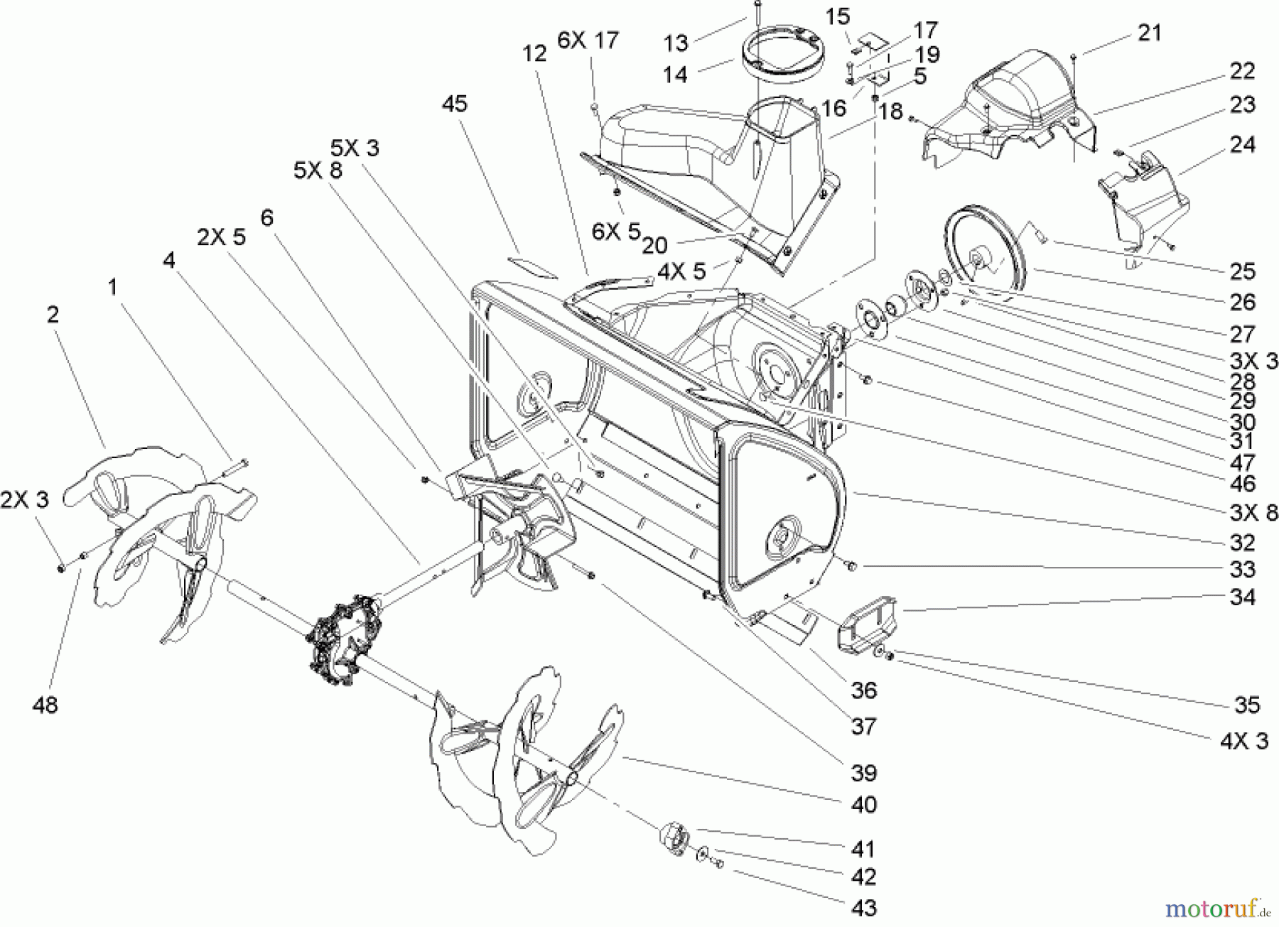 Toro Neu Snow Blowers/Snow Throwers Seite 2 38629C (826 OE) - Toro Power Max 826 OE Snowthrower, 2008 (280000001-280999999) AUGER AND HOUSING ASSEMBLY