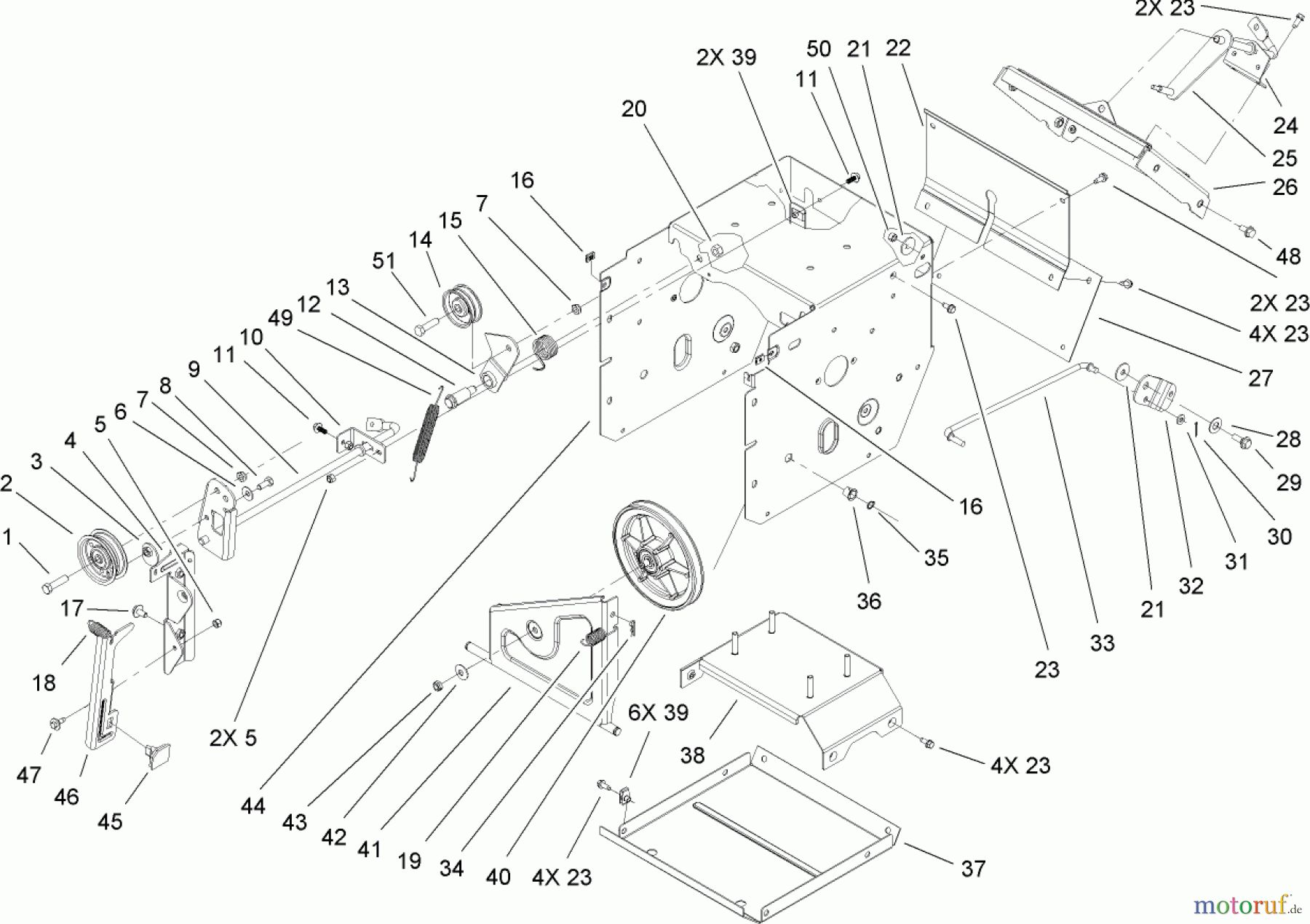  Toro Neu Snow Blowers/Snow Throwers Seite 2 38635 (828 LE) - Toro Power Max 828 LE Snowthrower, 2006 (260000001-260999999) FRAME ASSEMBLY
