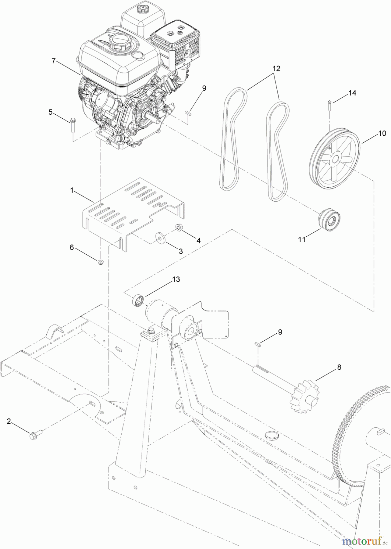  Concrete & Masonry Equipment 68004C (CM-658H-S) - Toro Concrete Mixer (SN: 314000001 - 314999999) (2014) ENGINE ASSEMBLY