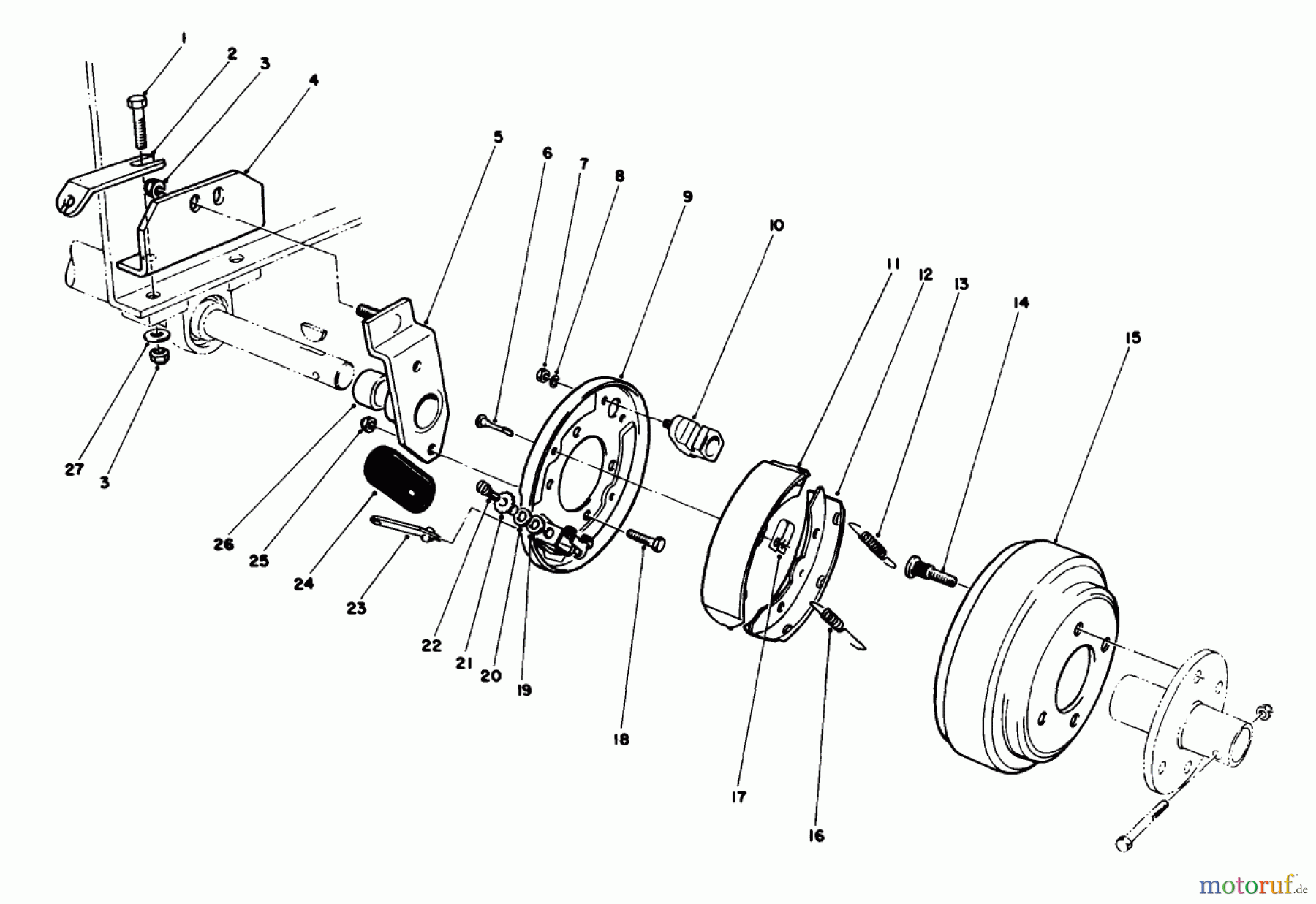 Rasen- und Garten Traktoren 30718 - Toro ProLine 118 (SN: 1000001 - 1999999) (1991) BRAKE KIT MODEL NO. 30758 (OPTIONAL) #1