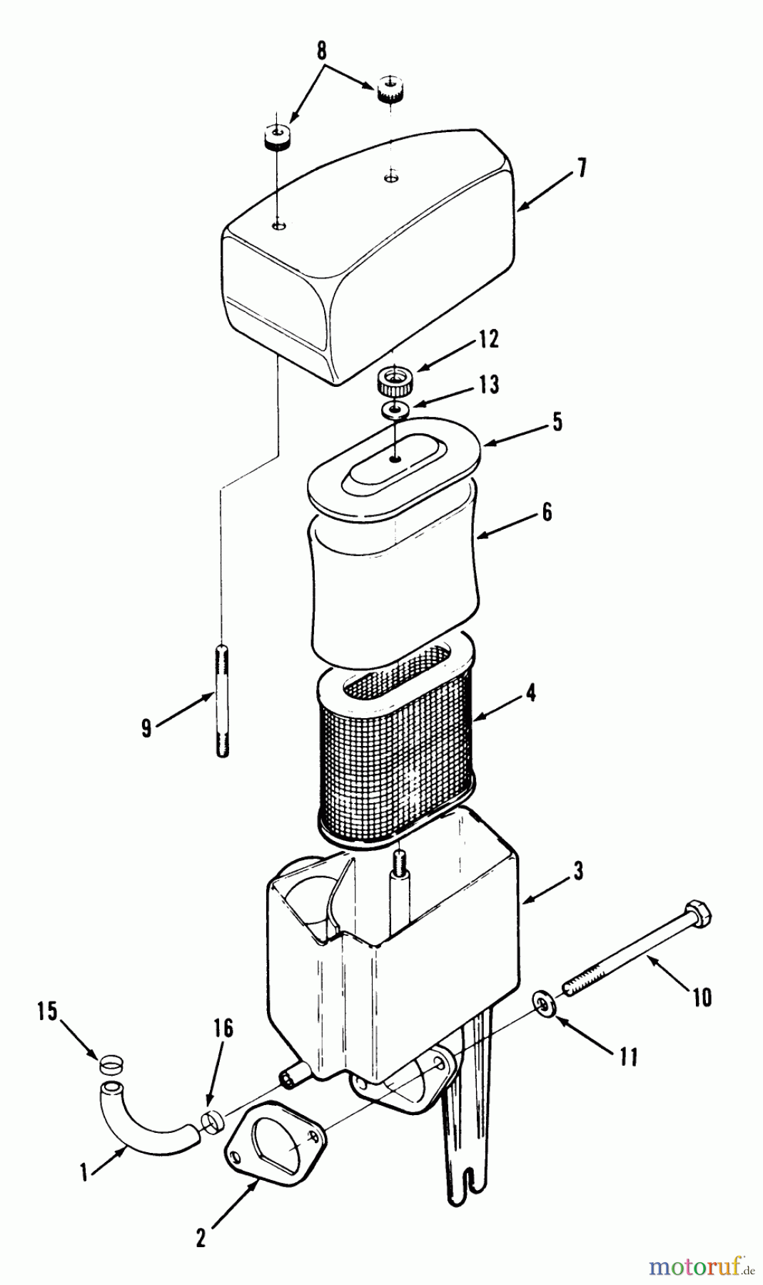 Rasen- und Garten Traktoren Y1-12OE02 - Toro 612-Z Tractor (SN: 1000001 - 1999999) (1991) AIR CLEANER-612-Z