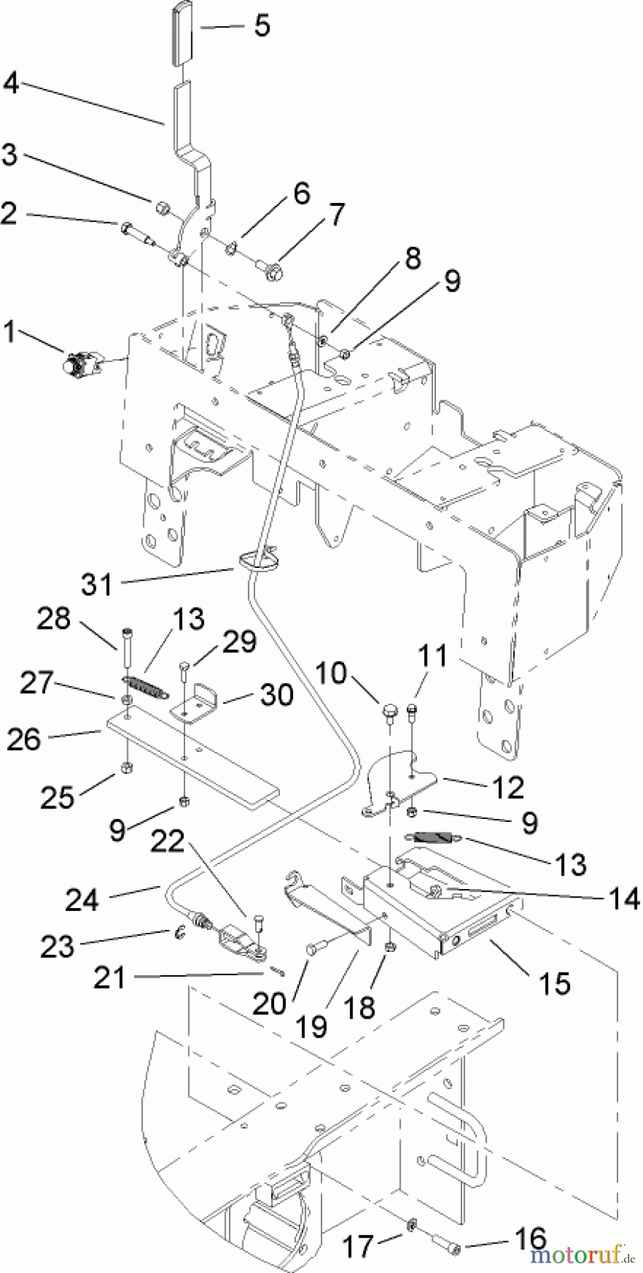  Compact Utility Loaders 22307 - Toro Dingo TX 425 Wide Track Compact Utility Loader (SN: 240000901 - 240999999) (2004) PARKING BRAKE ASSEMBLY