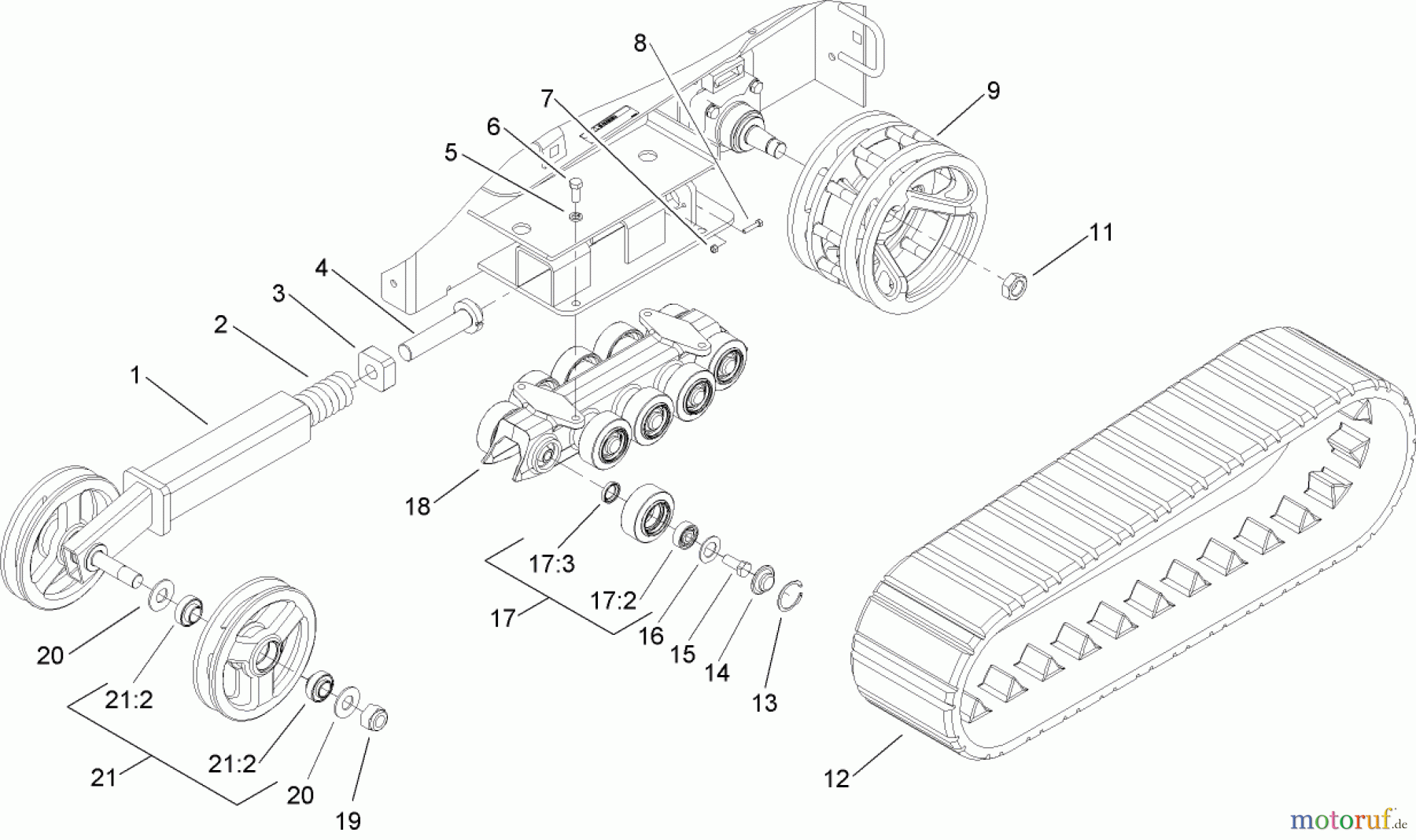 Compact Utility Loaders 22307 - Toro Dingo TX 425 Wide Track Compact Utility Loader (SN: 250000001 - 250000400) (2005) TRACK AND TRACTION ASSEMBLY