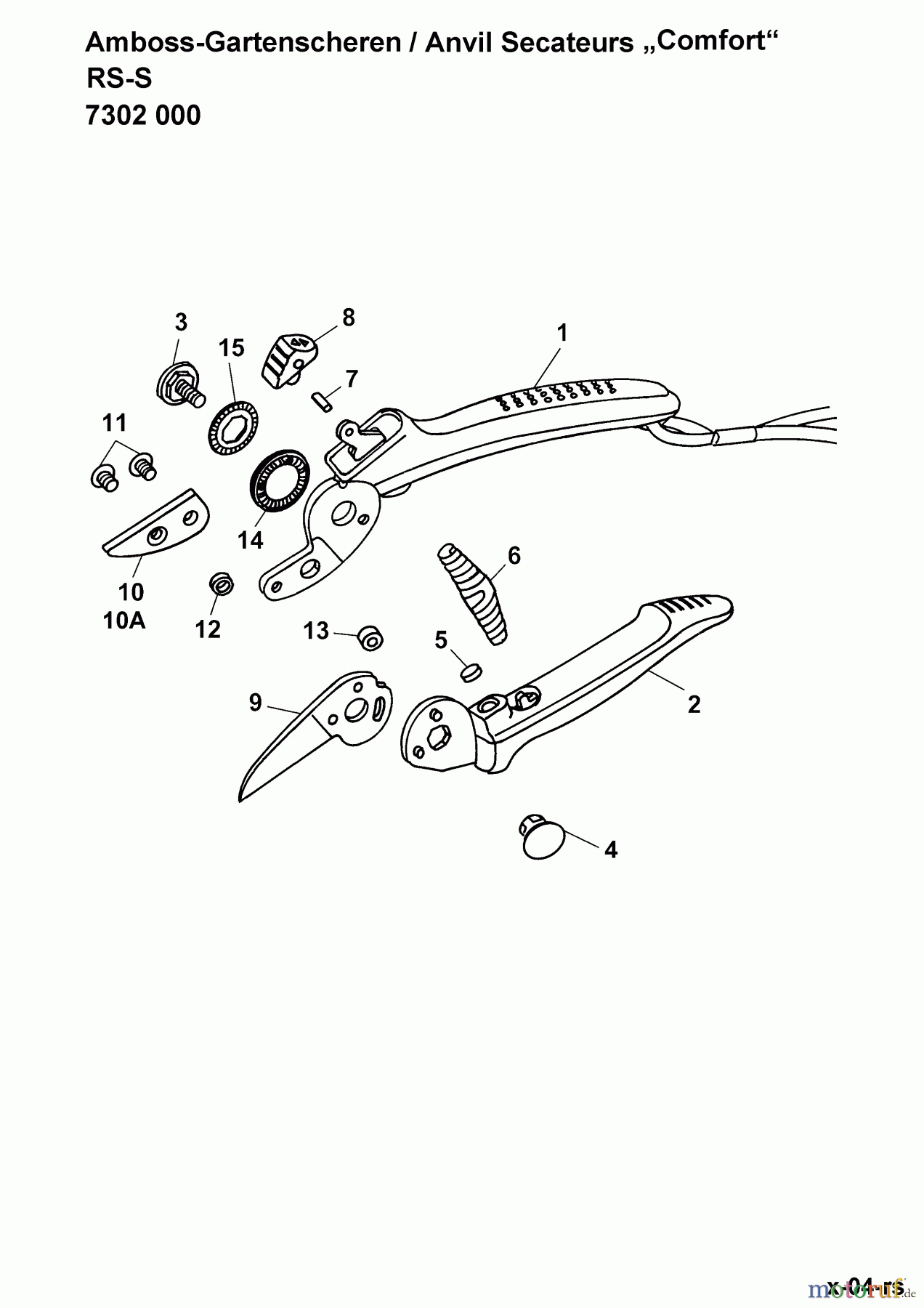 Wolf-Garten Gartenscheren (Amboss) RS-S 7302000 (2003) Grundgerät